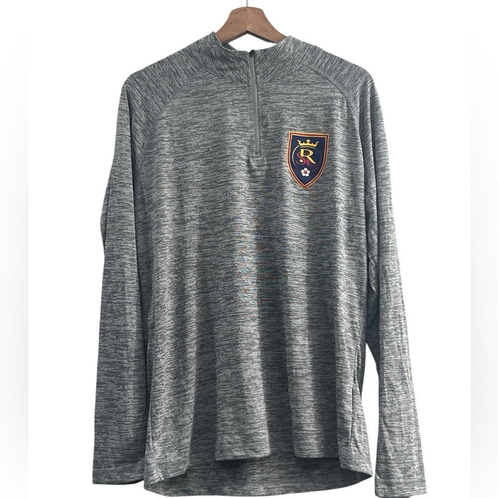 Men's MLS Real Salt Lake Heather Gray Sweater Half Zip NWOT Size Large